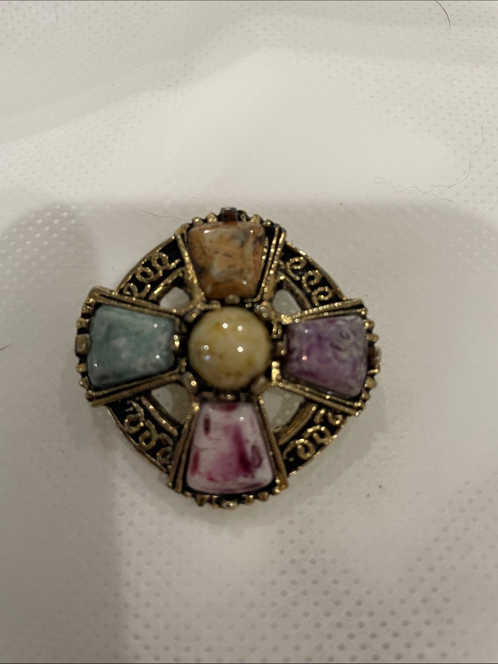 Vintage Multicolor Stone Pendant - Women Jewelry